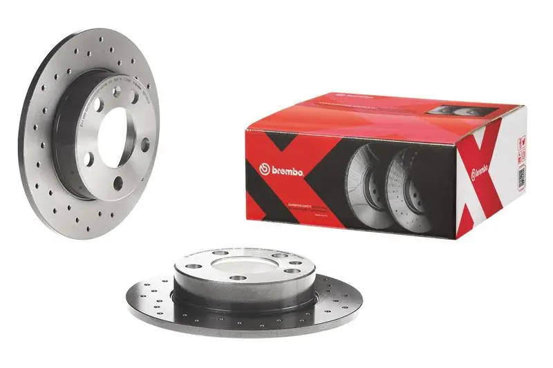 Brembo Cross-Drilled & Uv-Coated Rear Brake Rotors For 2009–2016 Audi A4/A4 Quattro, 2010–2014 A5, And 2009–2016 Q5 1
