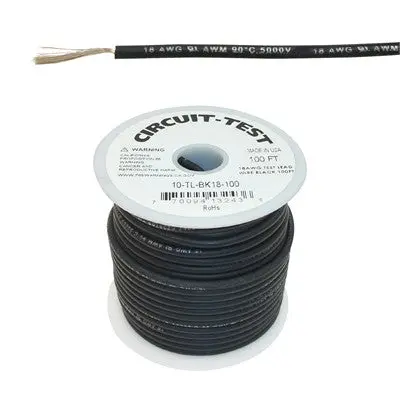 Test Lead Wire, 5Kv, Black, 100Ft (10-Tl-Bk18-100) 1