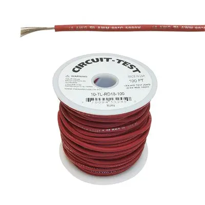 Test Lead Wire, 5Kv, Red, 25Ft (10-Tl-Rd18-25) 1