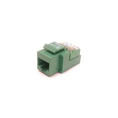 Keystone Rj45 Jack - Cat5e, Tool Less, Green (100-505) 1
