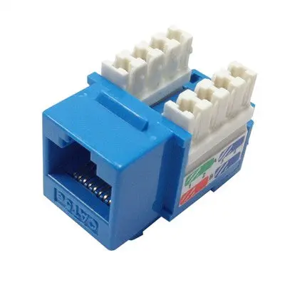 Keystone Rj45 Jack - Cat5e, Blue (110 Punchdown), Pkg/10 (100-506A-10) 1