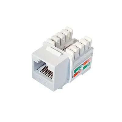 Keystone Rj45 Jack - Cat6, White (110 Punchdown), Pkg/10 (100-519A-10) 1