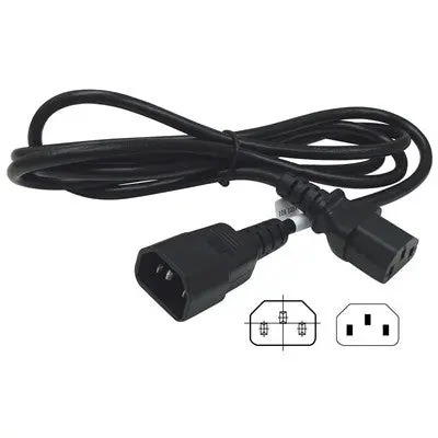 3 Conductor Power Cord - Iec320-C13 Socket To Iec320-C14 Plug Extension, 6Ft (138-506) 1