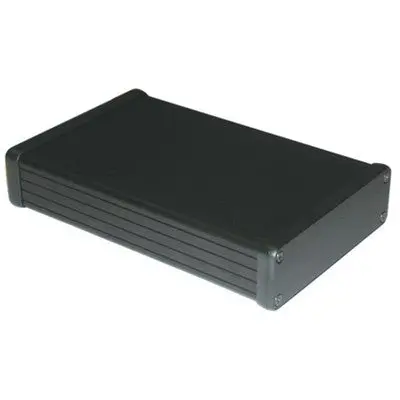 Aluminum Instrument Enclosure - 160 X 103 X 30.5Mm - Black / Metal Ends (1455L1601bk) 1