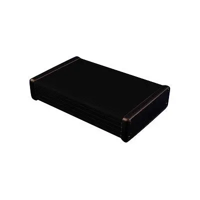 Aluminum Instrument Enclosure - 160 X 103 X 30.5Mm - Black / Plastic Ends (1455L1602bk) 1