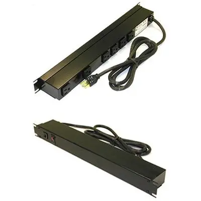 6 Outlet Rackmount Power Bar, Rear Facing, Black, 6Ft Cord (1583H6a1bk) 1