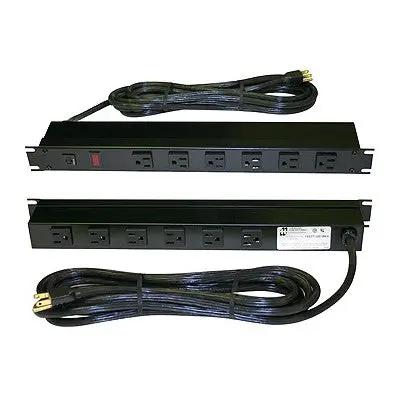 12 Outlet Rackmount Power Bar (6 Front/6 Rear), Black, 15Ft Cord (1583T12b1bkx) 1