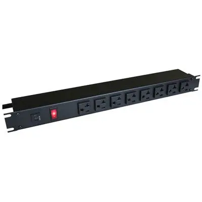 Horizontal Rackmount Outlet Strip, 8 Outlets, 20A, 15Ft Cord (1589T8d1bkrr) 1