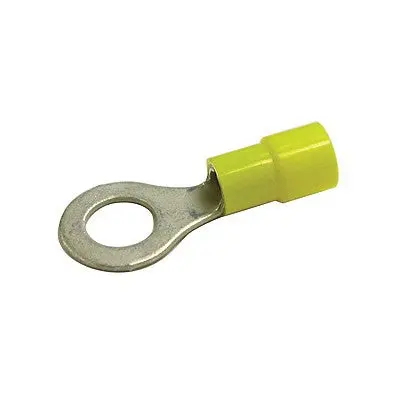 Insulated Ring Crimp Connector 12-10 Awg, 1/4" Tab -Yellow, Pkg/100 (1906-Cp) 1