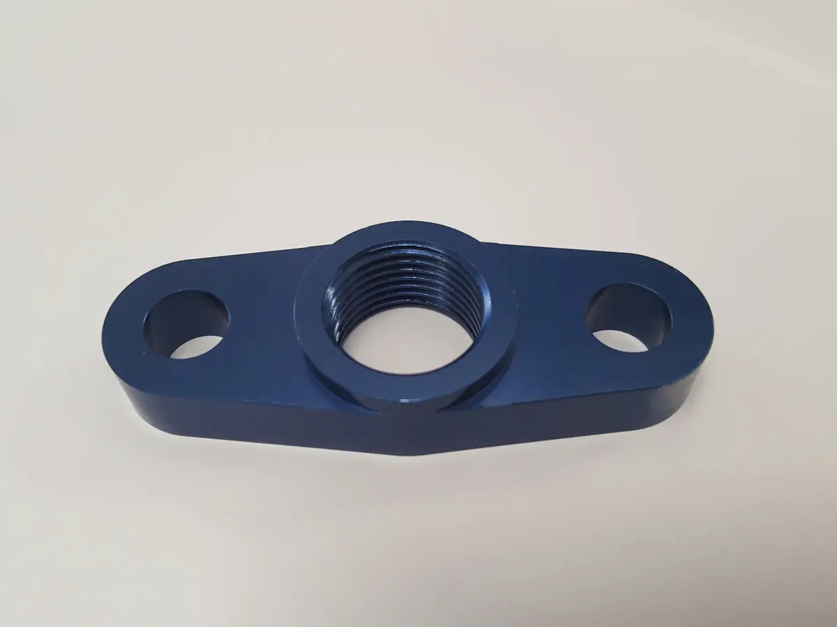 Turbo Oil Drain 51Mm Pcd -8 Female Thread Fitting Blue 1