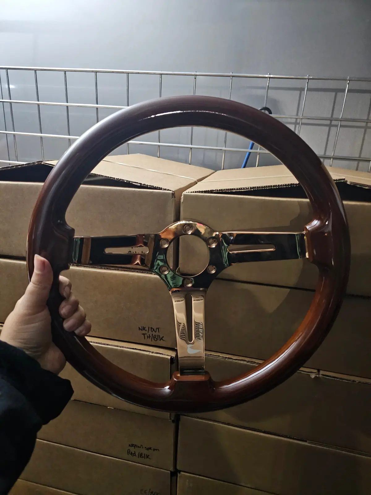 Avenue Woodgrain W/ Bronze Spoke As-Is Steering Wheel 1