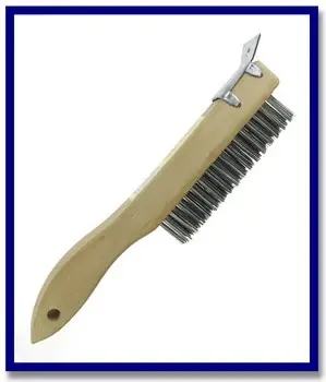 Uni-Pro Wooden Wire Brush With Metal Scraper - 1 Unit 1