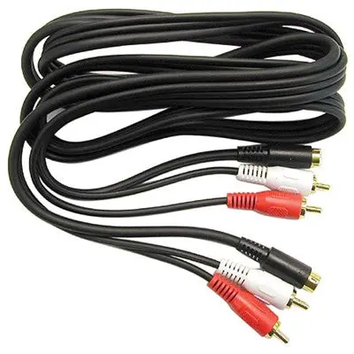 S-Video / 2 X Rca Cable - Gold, 12Ft (212-812) 1