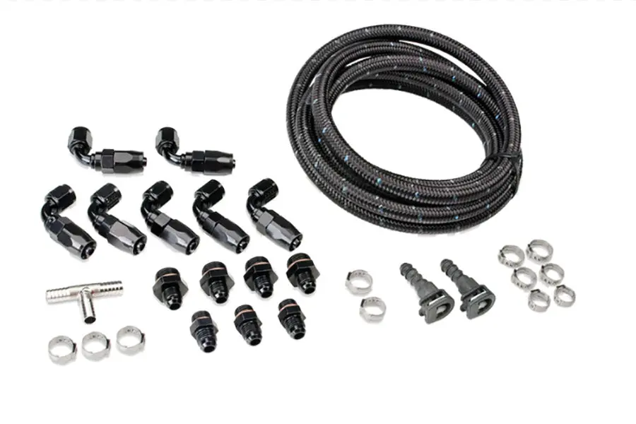 Iag Performance Braided Fuel Line & Fitting Kit For Iag Top Feed Fuel Rails & -6 Aeromotive Fpr 1