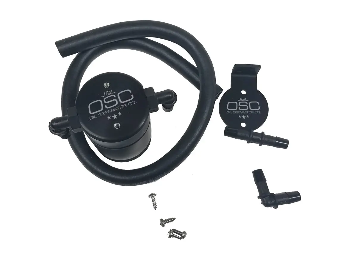 J&L Oil Separator 3.0, Driver Side, Black Anodized (1996-1998 Cobra & 2001 Bullitt) 1