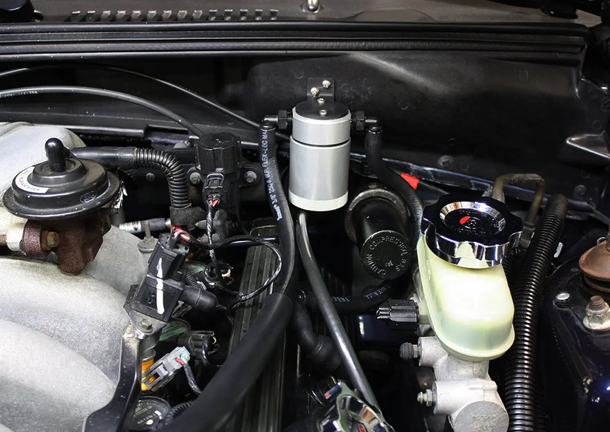 J&L Oil Separator 3.0, Driver Side, Clear Anodized (1996-1998 Cobra & 2001 Bullitt) 1
