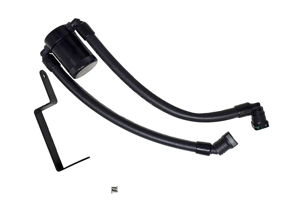 J&L Oil Separator 3.0 Passenger Side, Black Anodized (2013-2019 Ford Explorer Sport 3.5L Ecoboost V6) 1