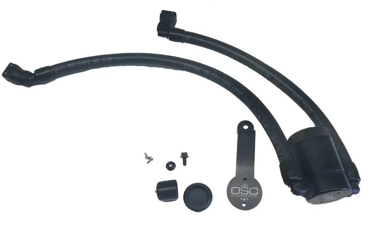 J&L Oil Separator 3.0 Driver Side, Black Anodized (2018-2023 Ford Mustang Gt, 2019 Bullitt, & 2018-2020 Mustang Gt;Bullitt With Whipple Supercharger) 1