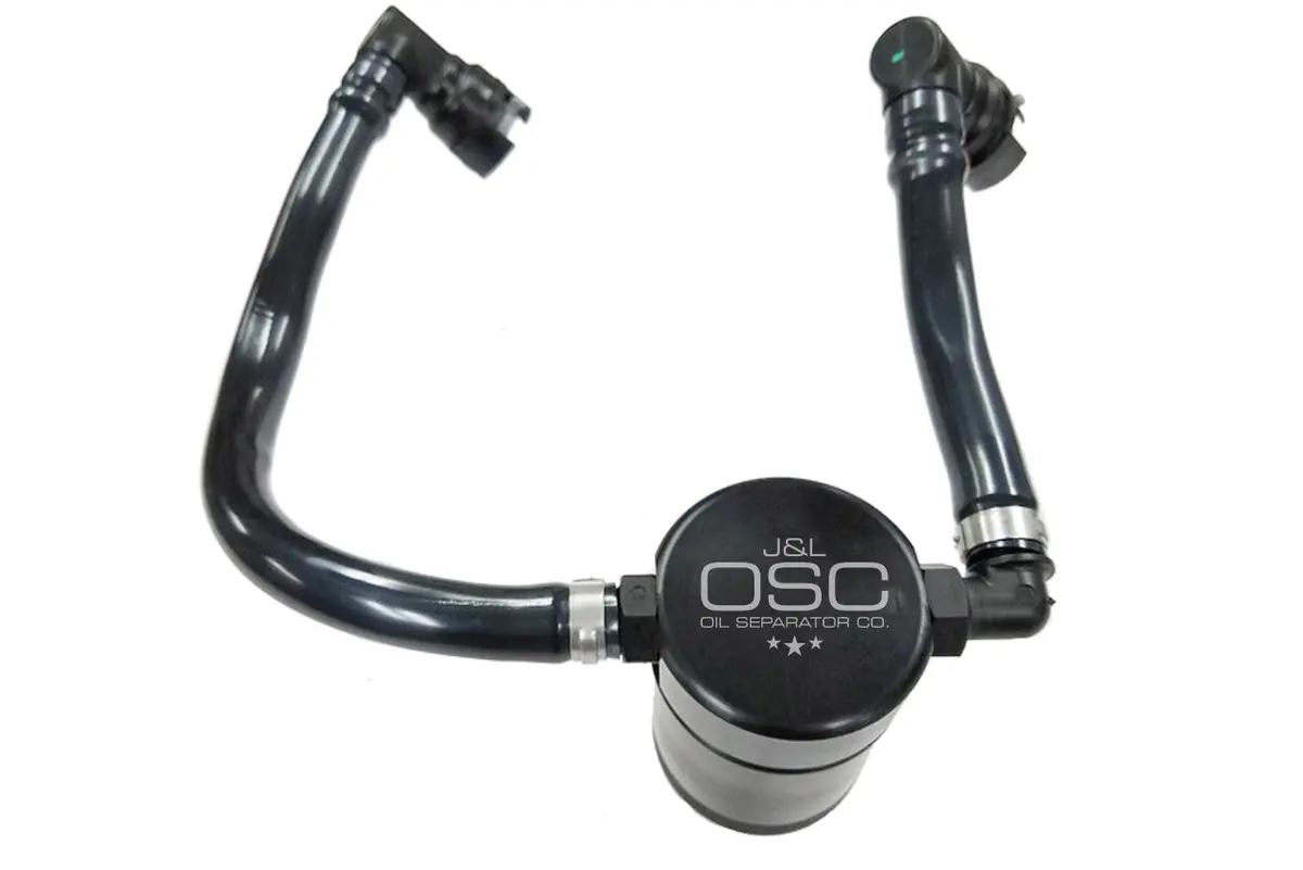 J&L Oil Separator 3.0 Passenger Side, Black Anodized (2018-2023 Ford Mustang Gt; 2019 Ford Mustang Bullitt) 1