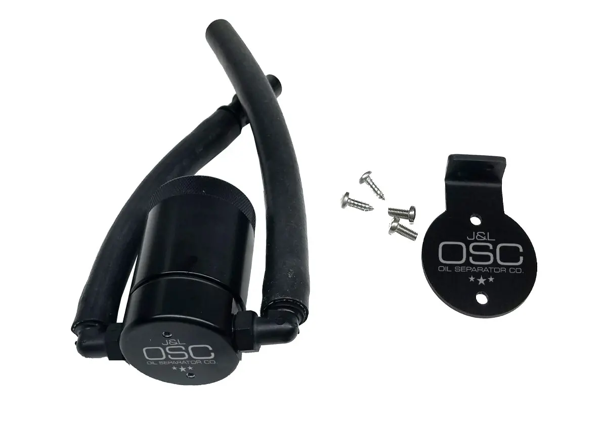 J&L Oil Separator 3.0 Driver Side, Black Anodized (1999-2004 Ford F-150 Lightning; 2002-2003 F-150 Harley Davidson) 1