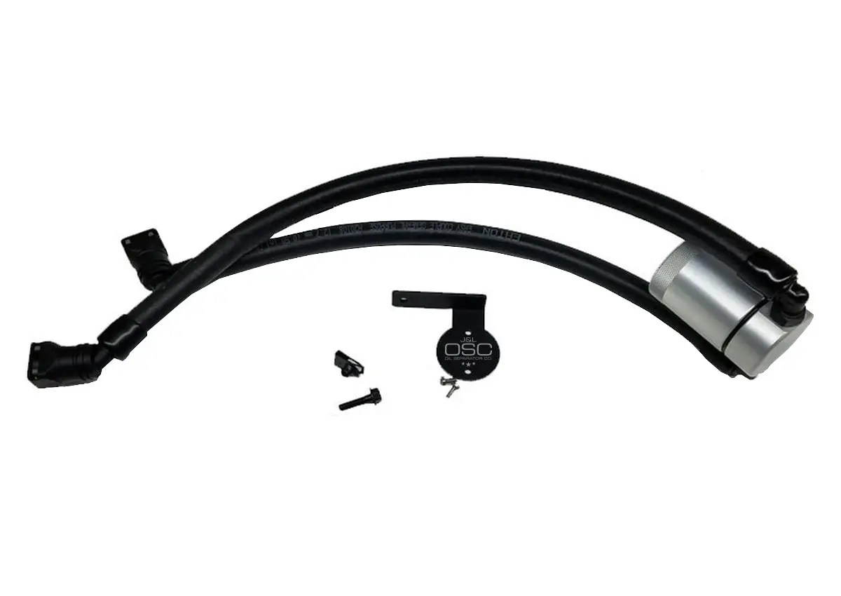 J&L 11-14 Ford F-150/Ford F-150 Raptor 6.2L Passenger Side Oil Separator 3.0 - Clear Anodized 1