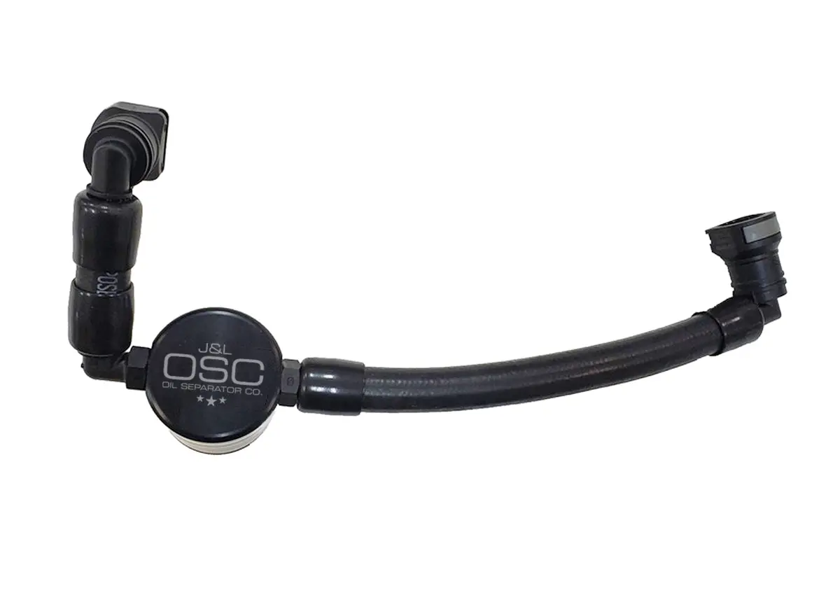 J&L Oil Separator 3.0 V2 Passenger Side, Black Anodized (2011-2017 Ford Mustang V6) 1