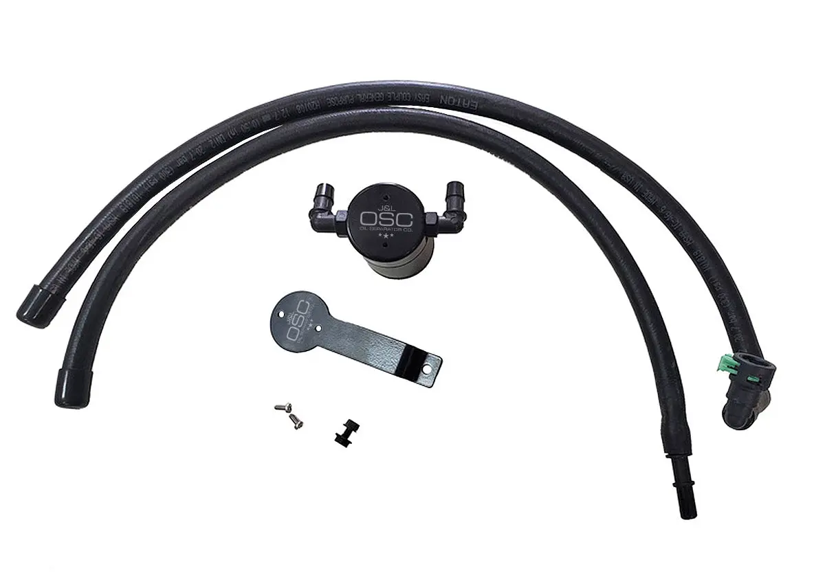 J&L Oil Separator 3.0 Driver Side, Black Anodized (2020-2022 Ford Explorer 2.3L Ecoboost) 1