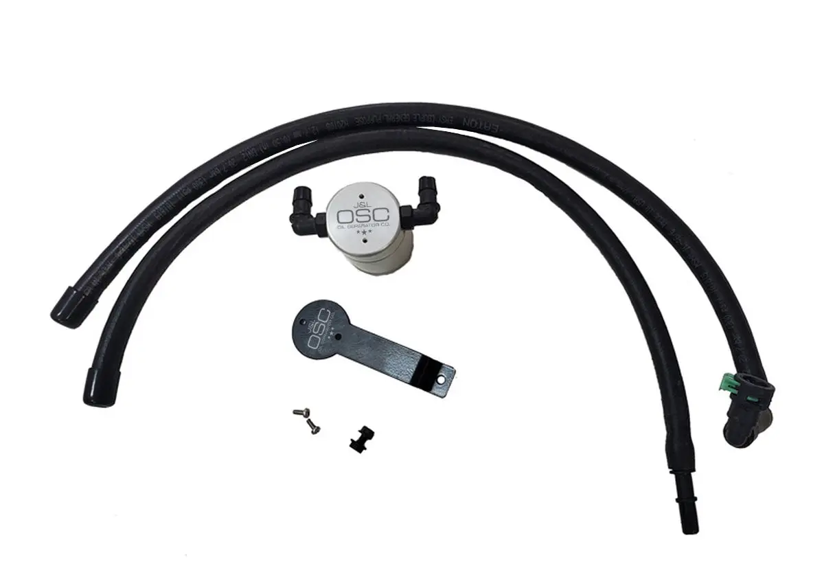 J&L Oil Separator 3.0 Driver Side, Clear Anodized (2020-2022 Ford Explorer 2.3L Ecoboost) 1