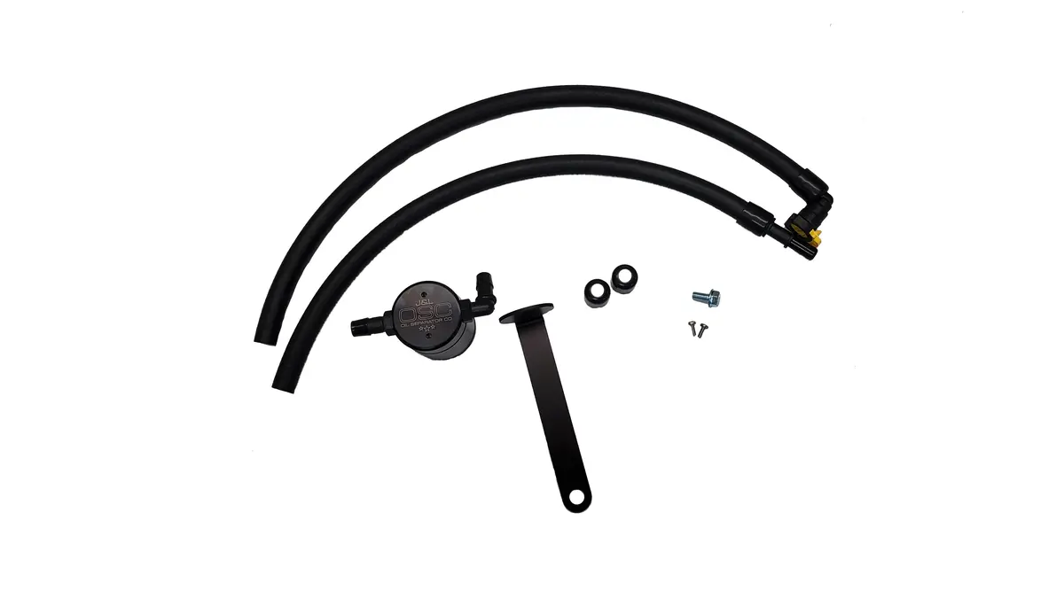 J&L Oil Separator 3.0 Driver Side, Black Anodized (2021-2021.5 Ford Bronco 2.3L Ecoboost) 1