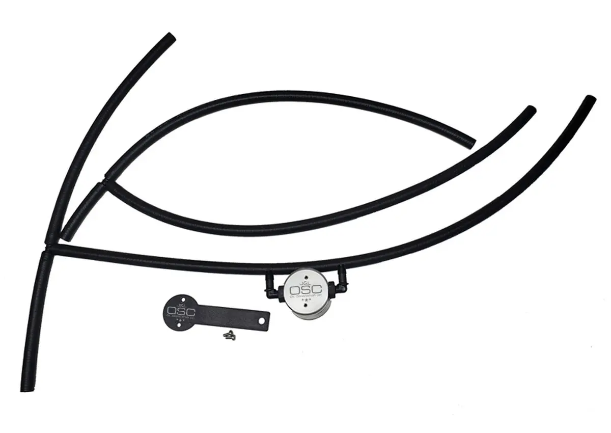 J&L Oil Separator 3.0 Passenger Side, Clear Anodized (2016-2023 Nissan Titan 5.6L) 1
