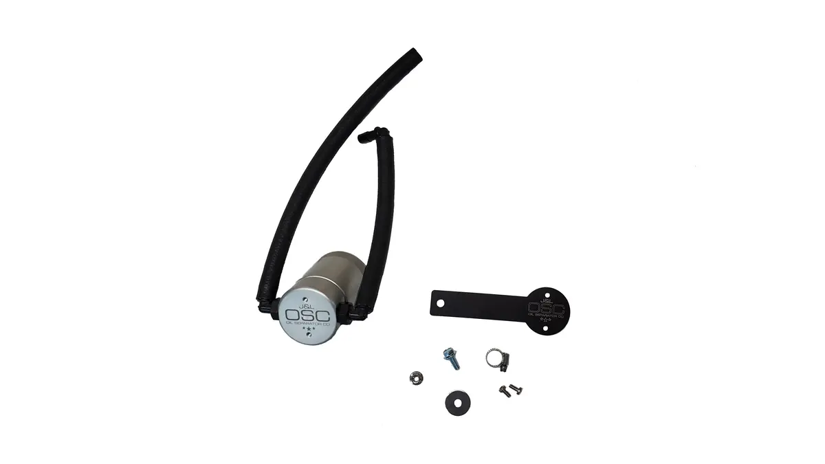 J&L Oil Separator 3.0 Passenger Side, Clear Anodized (2022-2023 Nissan Frontier 3.8L) 1
