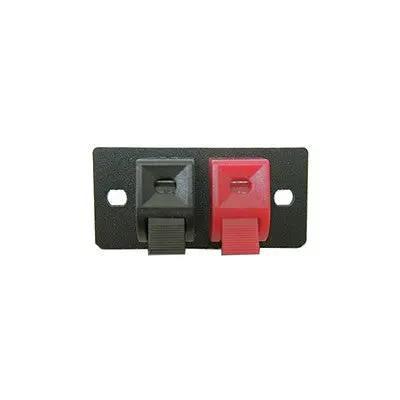 Speaker Terminals - 2 Push Type Terminals Mounted On Flat Plastic Plate (317-102) 1