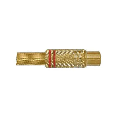 Rca Jack Inline - Gold Plated / Strain Relief, Red, 5.5Mm, Pkg/10 (351-507-10) 1