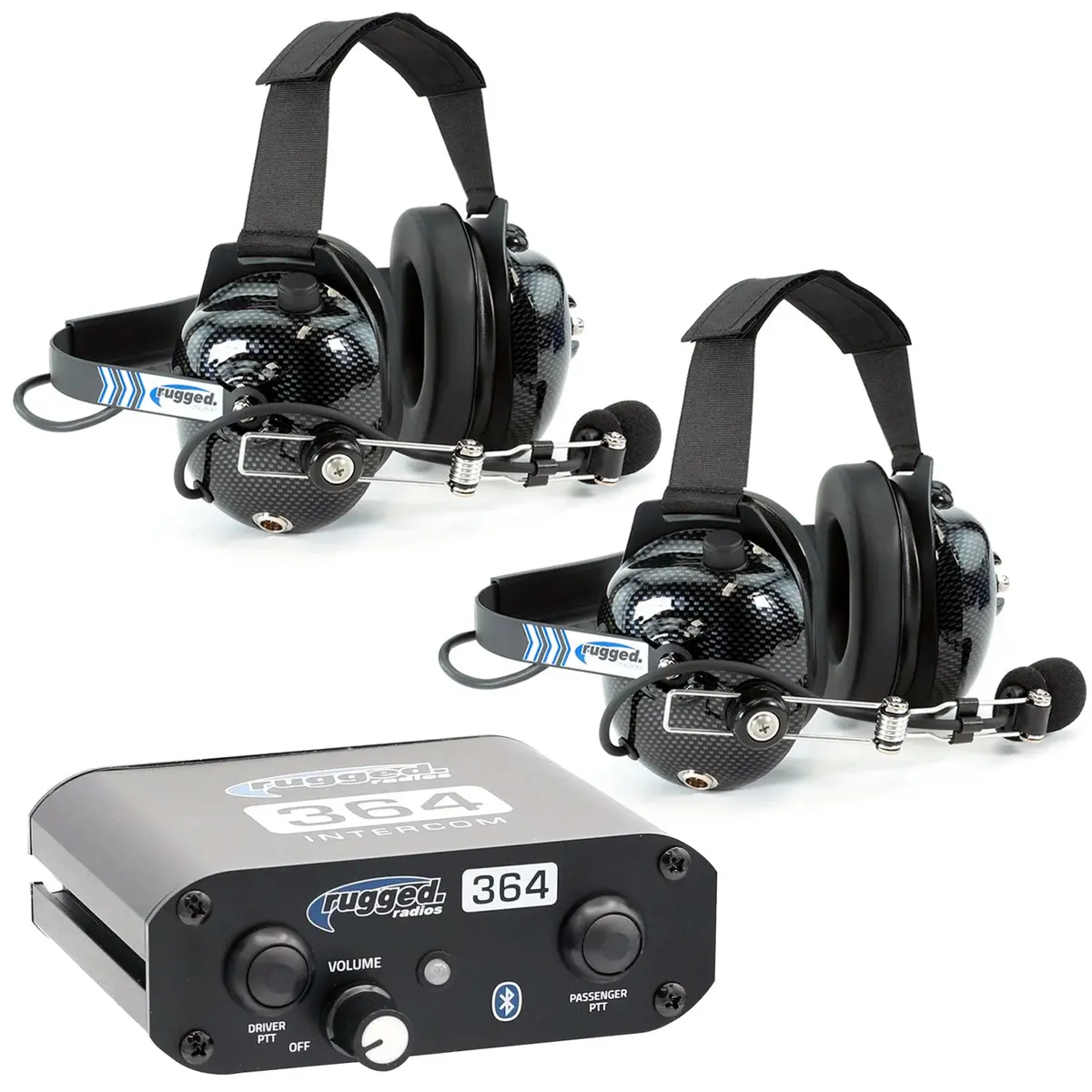 Rugged Radios 364 Intercom Kit Â€“ 2-Person Bluetooth Intercom System - Headsets 1