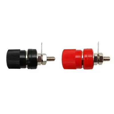 Binding Post 14X16mm - Nickel/Black&Red, Pkg/2 (375-543-2) 1