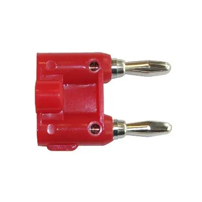 Dual Banana Plug 14Awg - Nickel/Red Plastic (377-422) 1