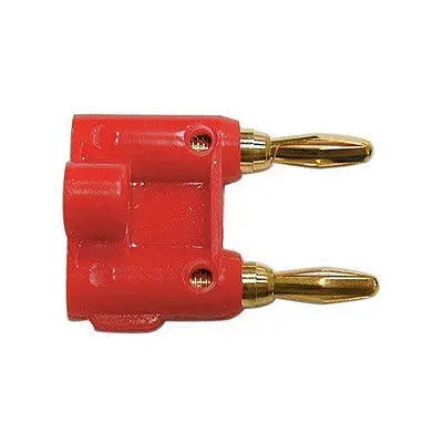 Dual Banana Plug 14Awg - Gold/Red Plastic (377-442) 1