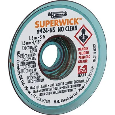 No-Clean Fine Braid Super Wick - 1.5Mm, 1.5M (424-Ns) 1