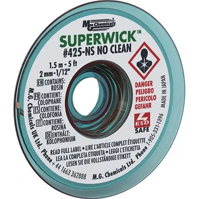 No-Clean Fine Braid Super Wick - 2Mm, 1.5M (425-Ns) 1