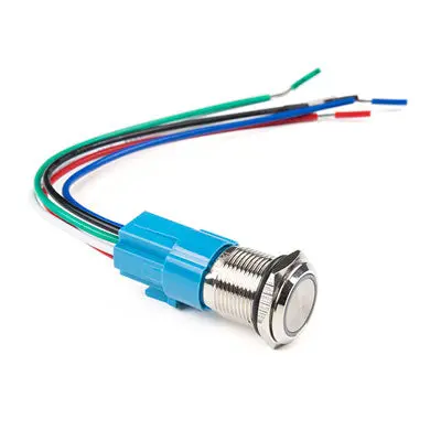 Tamper Resistant Metal Pushbutton Switch - Spdt, On-Off, 3A, Red Led Ring, Ip65 (456-412) 1
