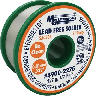 Lead Free No Clean Solder - 0.8Mm, 227G Spool (4900-227G) 1