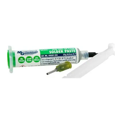 Lead Free W/ Silver No-Clean Solder Paste - Syringe, 25G (4900P-25G) 1