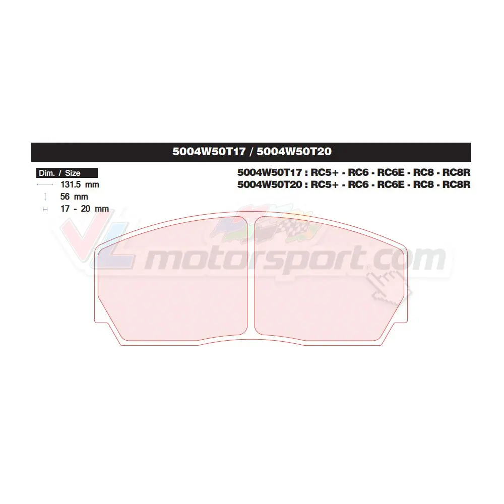 Cl Brakes 5004W50t17 - T20 Juego De Pastillas De Freno 1