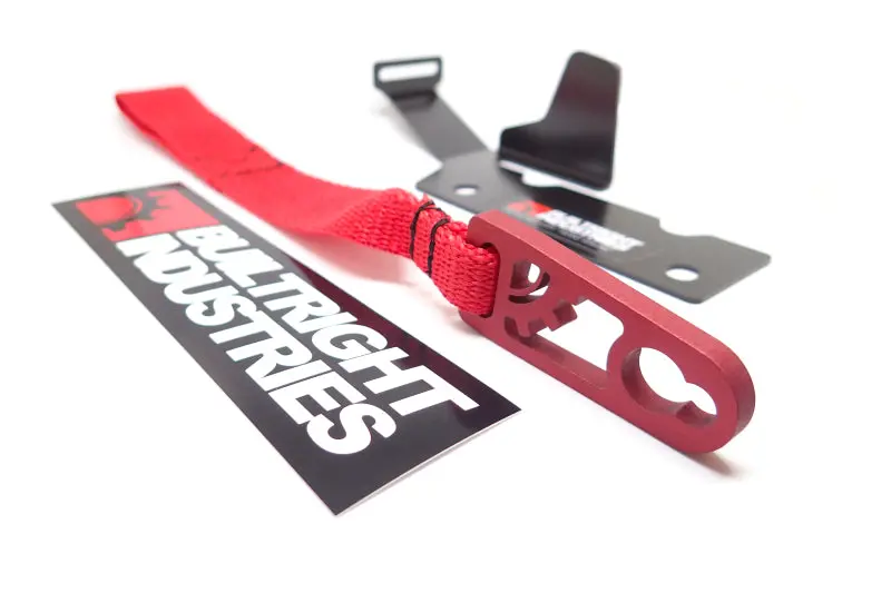Builtright Industries 09-20 Ford F-150/Raptor (09-14 Supercrew Only) Rear Seat Release - Red Strap 1
