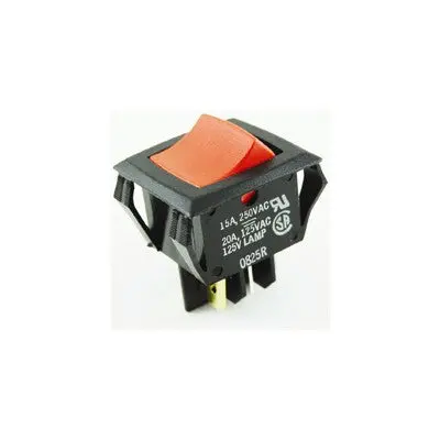 Miniature Snap-In Rocker Switch - Dpst 20A, On-Off, Red, Illuminated (54-082) 1