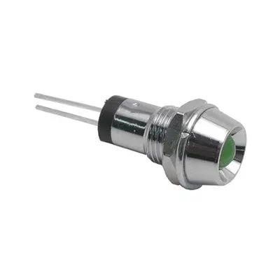 Indicator Lamp - 5Mm Led, Chrome Bezel - Green (55-433-1) 1