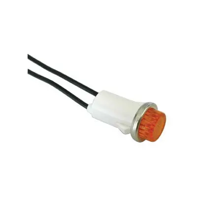 12Vdc Indicator Light - Raised Amber Lens (55-493-1) 1