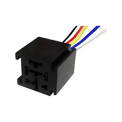 Automotive Heavy Duty Relay Socket W/ Pigtail - 5 Pin, For 0.375" Blades (5566-11) 1