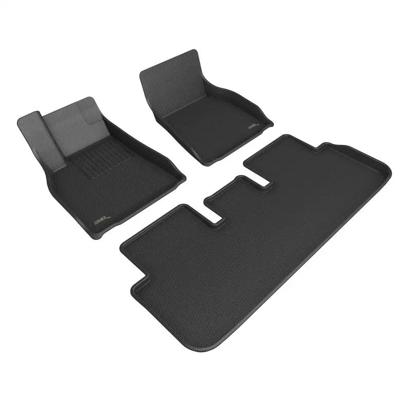 3D Maxpider 21-22 Tesla Model S Kagu 1St & 2Nd Row Floormats - Black 1