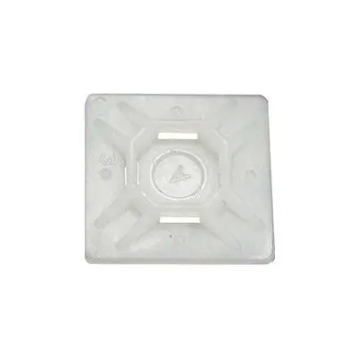 1" Square Adhesive #6 Mounting Pads For Cable Ties, Natural, Pkg/100 (7081-C) 1